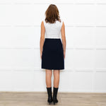 S Max Mara Navy Wool ALine Skirt
