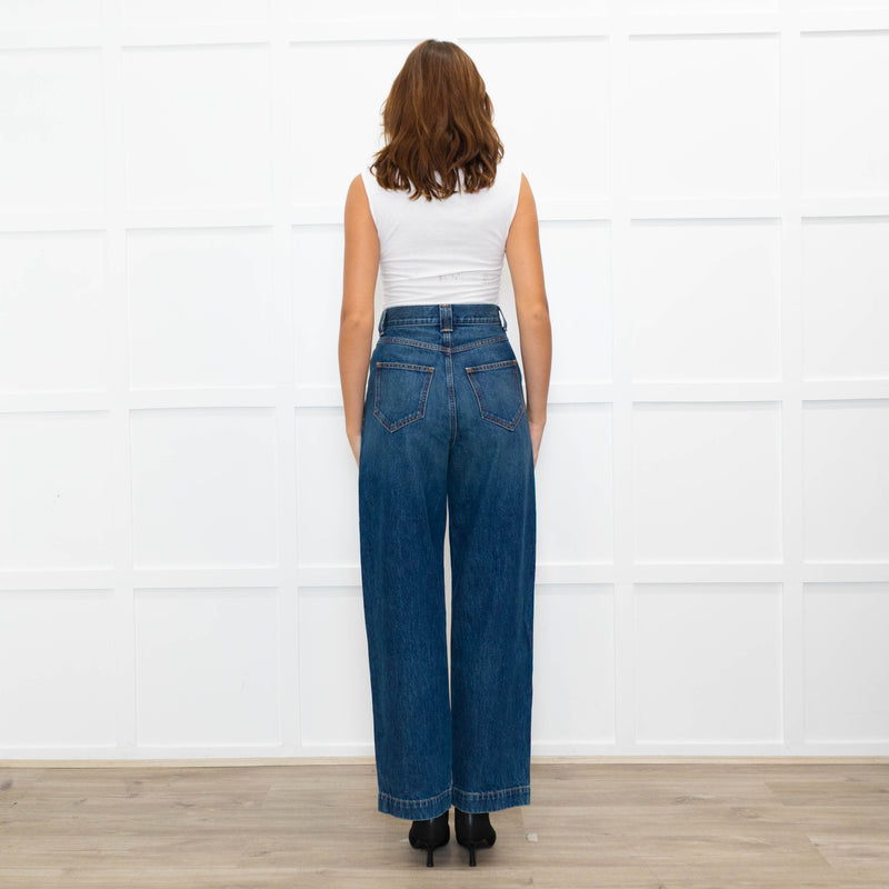 Khaite Blue Hewitt Large Pocket Front Jeans