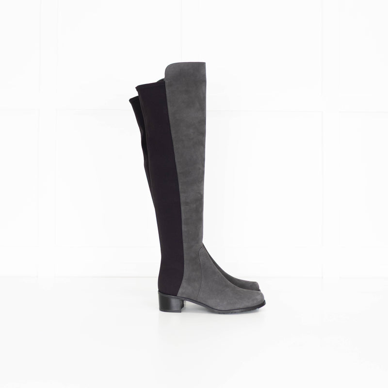 Stuart Weitzman Grey Suede Over The Knee Boots