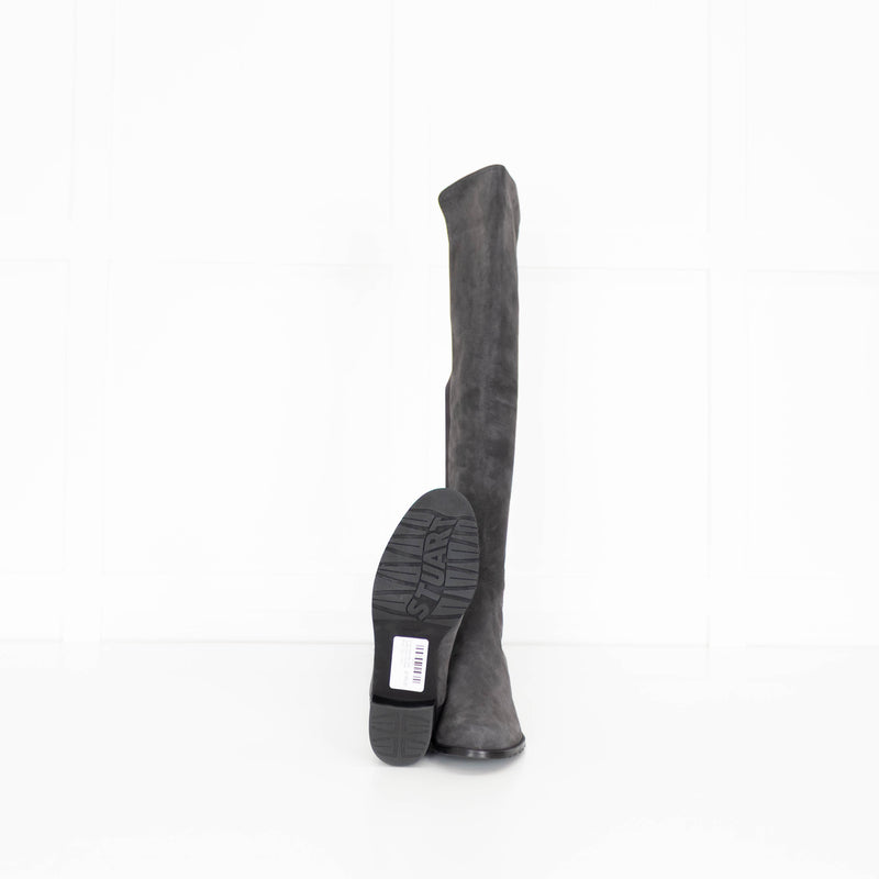 Stuart Weitzman Grey Suede Over The Knee Boots