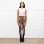 Burberry Brown Checked Leggings