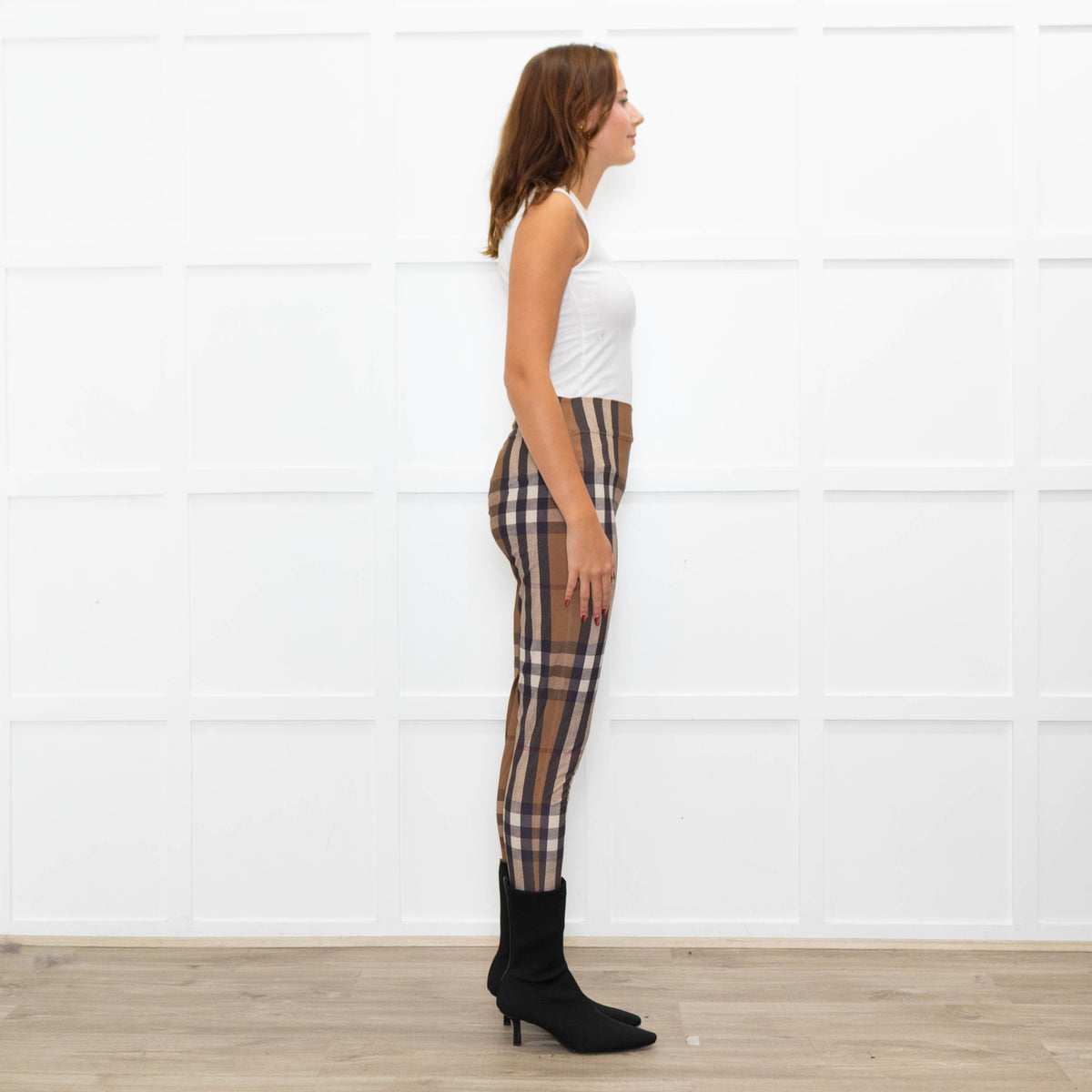Burberry Brown Checked Leggings