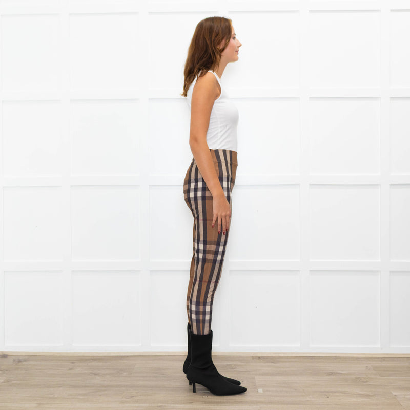Burberry Brown Checked Leggings