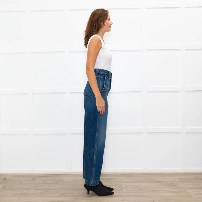 Khaite Blue Hewitt Large Pocket Front Jeans