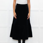 Aspiga Black Stretch Corduroy Peplum Skirt
