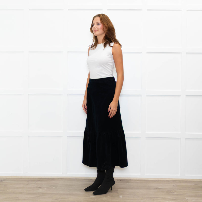 Aspiga Black Stretch Corduroy Peplum Skirt