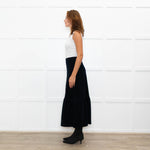 Aspiga Black Stretch Corduroy Peplum Skirt