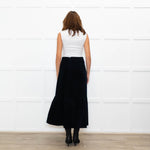 Aspiga Black Stretch Corduroy Peplum Skirt