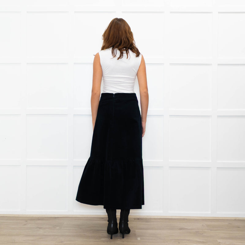 Aspiga Black Stretch Corduroy Peplum Skirt