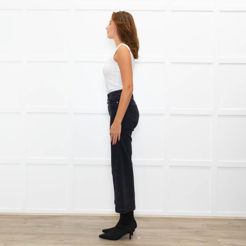 Paige Black Denim Anessa Cropped Jeans