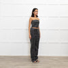 Rotate Birger Christensen Dark Grey Sequin Wide Leg Trousers