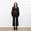 Gizia Black Lurex Organza Top