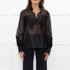 Gizia Black Lurex Organza Top