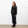 Gizia Black Lurex Organza Top