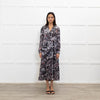 Charlotte Sparre Dark Grey Marble Print Long Sleeve Dress