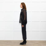 Gizia Black Lurex Organza Top