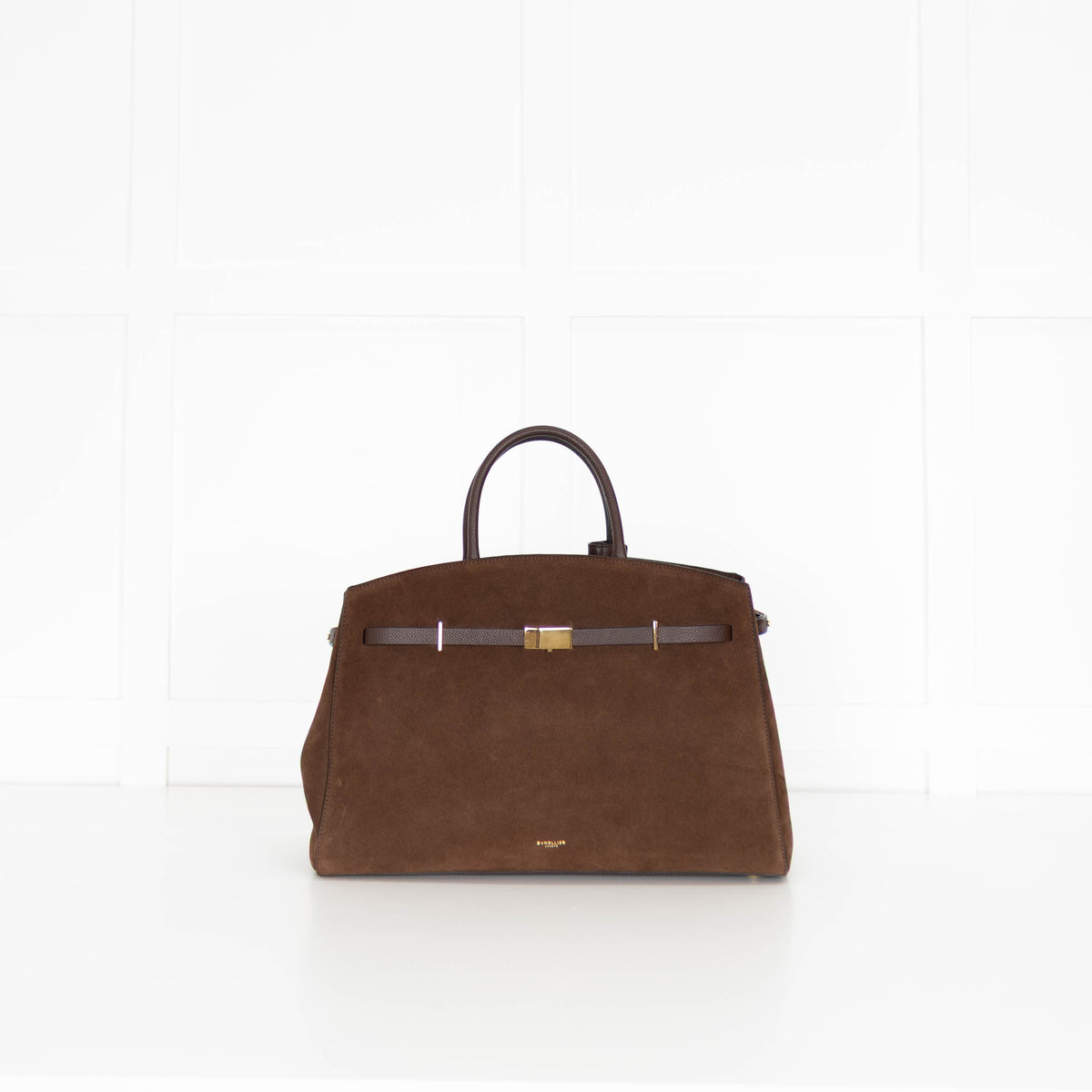 DeMellier Brown Suede Hudson Top Handle Bag