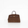 DeMellier Brown Suede Hudson Top Handle Bag
