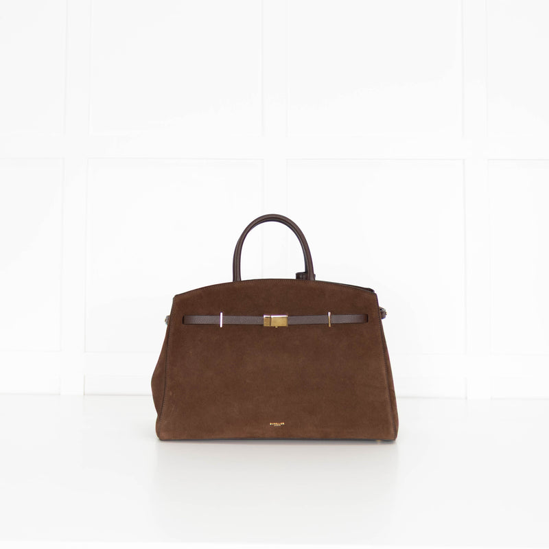 DeMellier Brown Suede Hudson Top Handle Bag