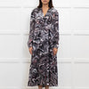 Charlotte Sparre Dark Grey Marble Print Long Sleeve Dress