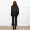 Gizia Black Lurex Organza Top