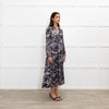 Charlotte Sparre Dark Grey Marble Print Long Sleeve Dress