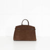 DeMellier Brown Suede Hudson Top Handle Bag