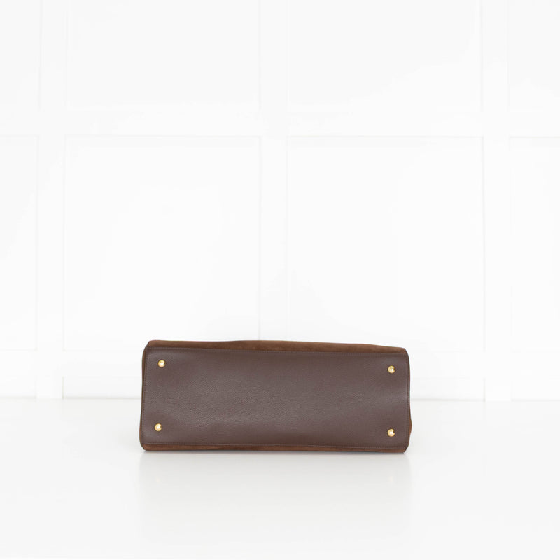 DeMellier Brown Suede Hudson Top Handle Bag