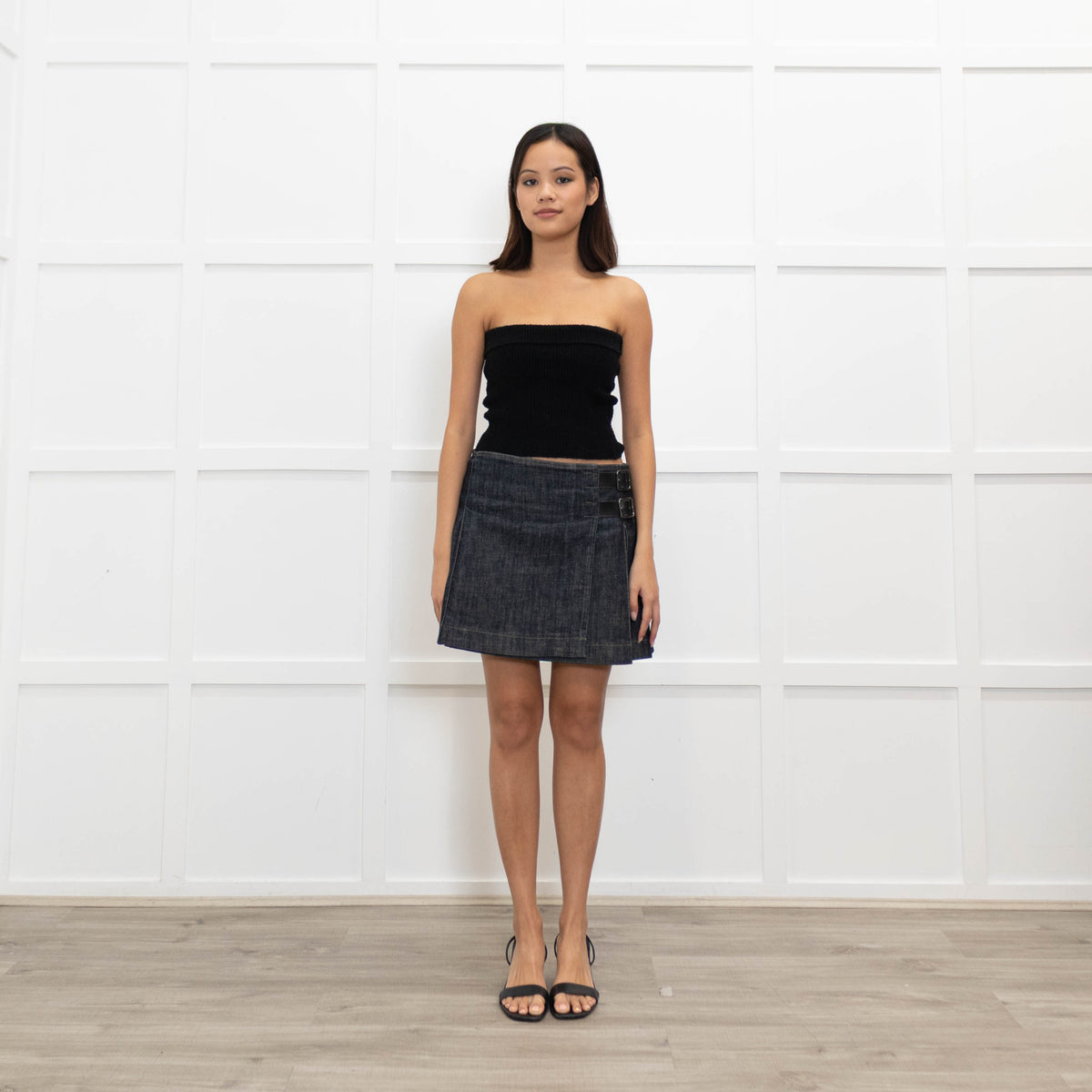 Burberry Blue Denim Mini Kilt