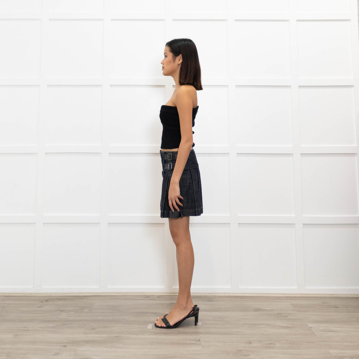 Burberry Blue Denim Mini Kilt