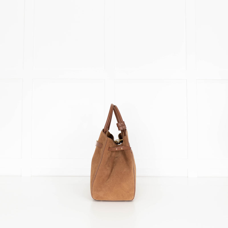 DeMellier Tan Suede Hudson Tote Bag