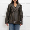 By Malene Birger Brown Leather Oversized Aviator Jacket