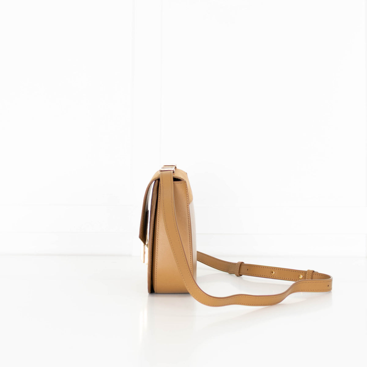 DeMellier Vancouver tan mock-croc leather crossbody bag