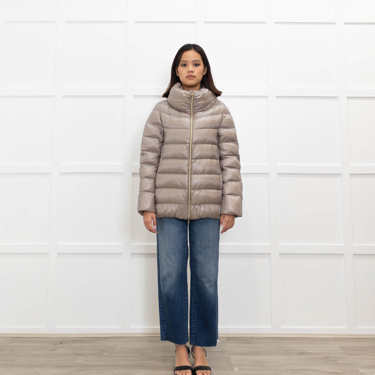 Herno Beige Short Puffer Jacket