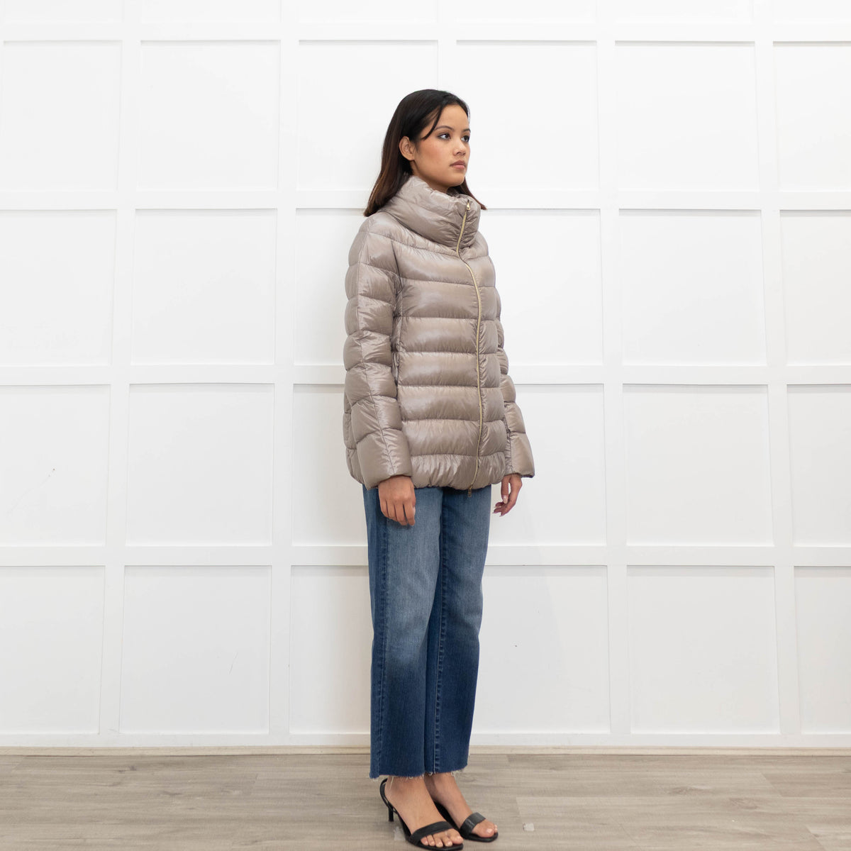 Herno Beige Short Puffer Jacket