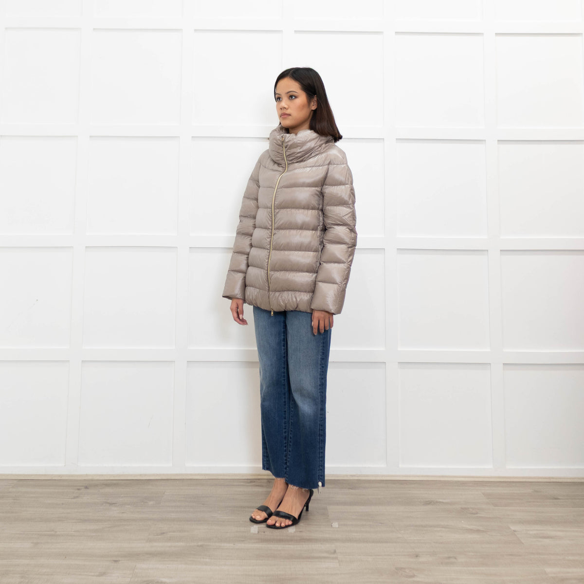 Herno Beige Short Puffer Jacket