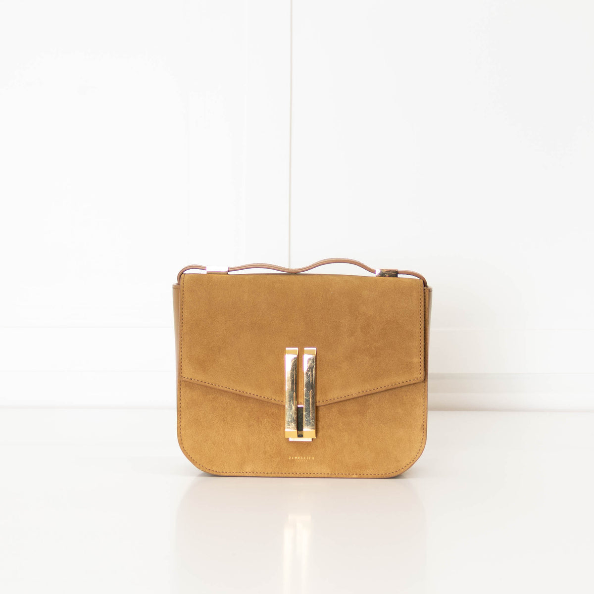 DeMellier Vancouver Gold Suede Crossbody Bag