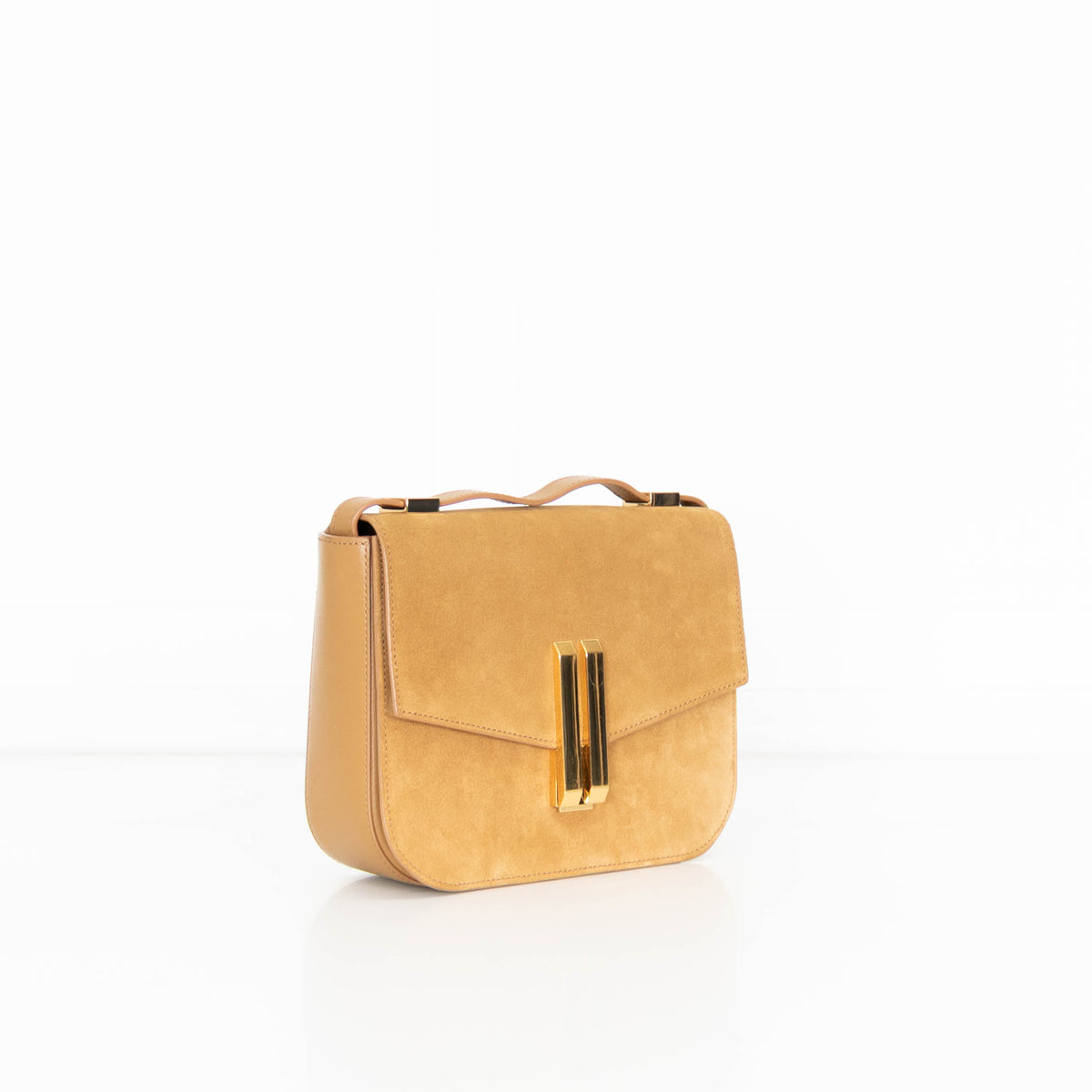 DeMellier Vancouver Gold Suede Crossbody Bag