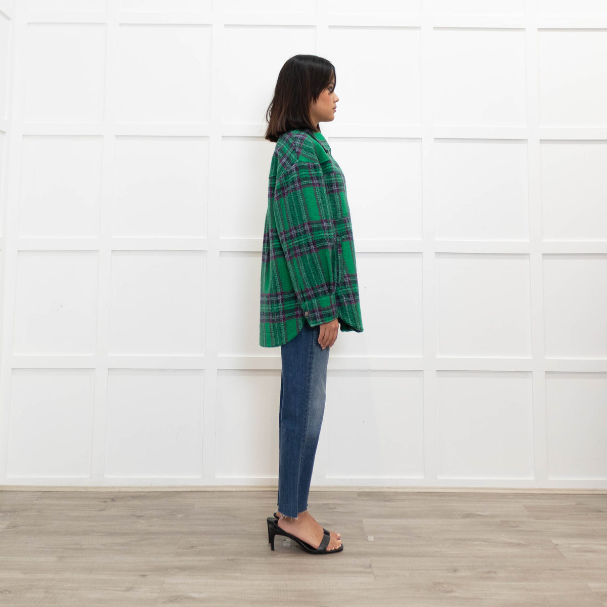 Suncoo Green Check Shacket