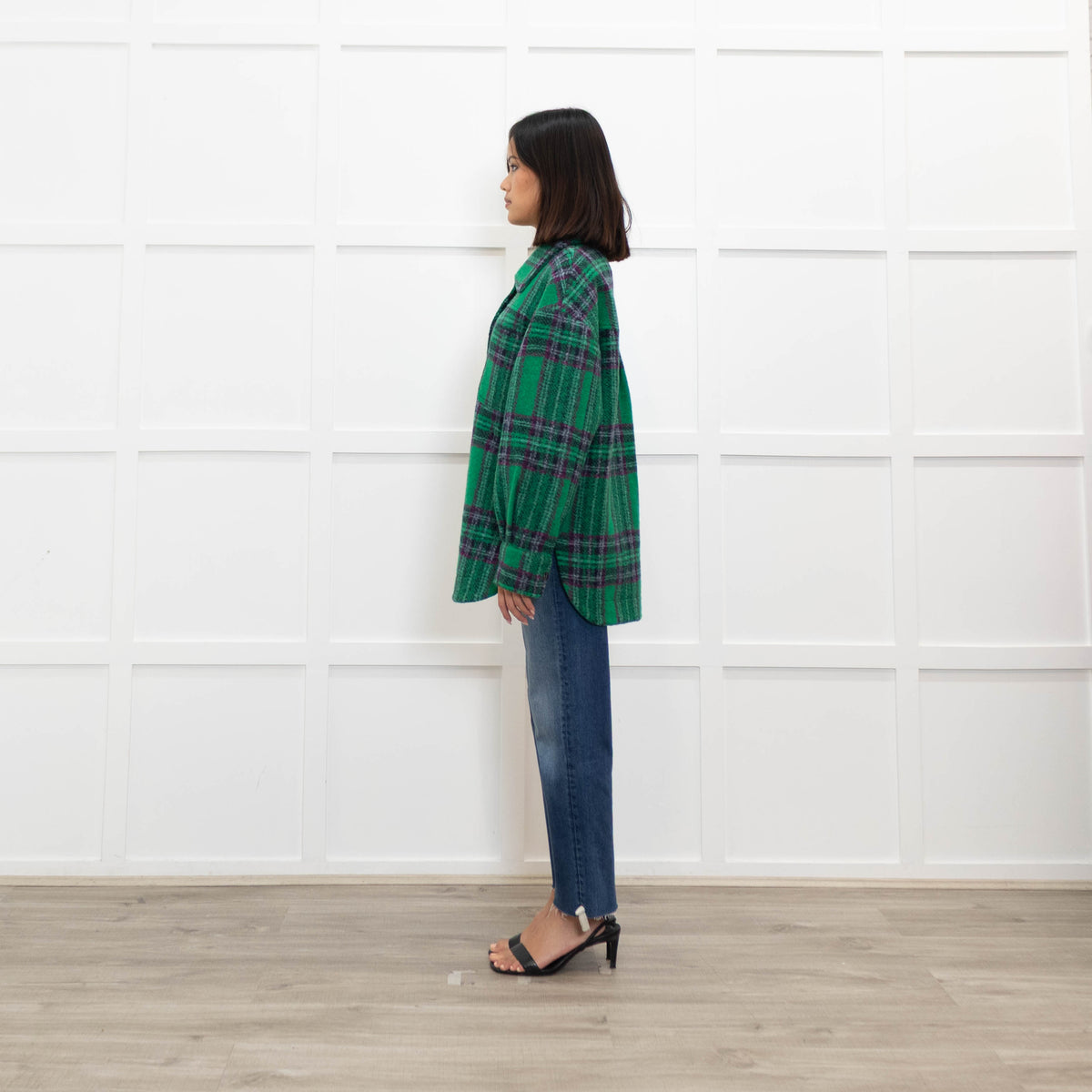 Suncoo Green Check Shacket