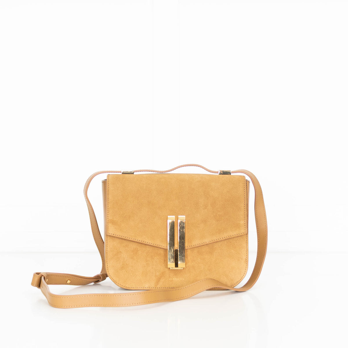 DeMellier Vancouver Gold Suede Crossbody Bag