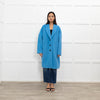 Laurel Bright Blue Fluffy Cocoon Style Coat