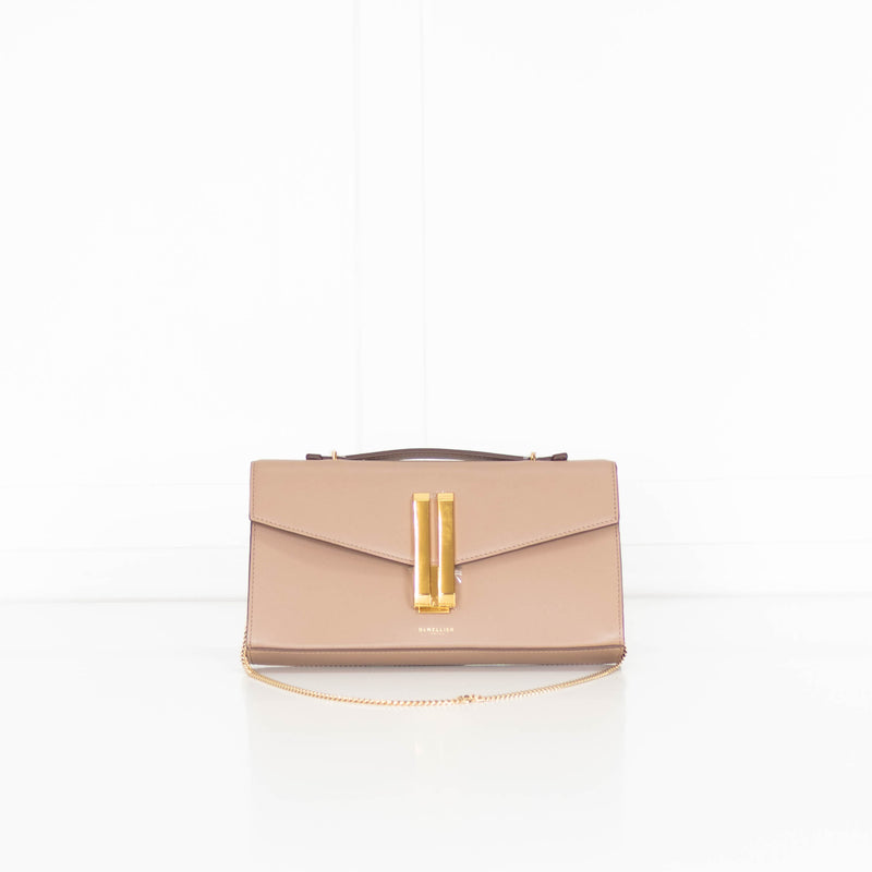 Demellier Dark Taupe Vancouver Clutch Bag