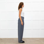 The Frankie Shop Grey Light Wool Blend High Waisted Trousers