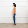 Gussy And Lou Orange and White Fleck Ribbed Sleeveless Cardigan