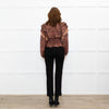 Ulla Johnson Black Red Print Frill Detail Sleeves Belted Waist Silk Top