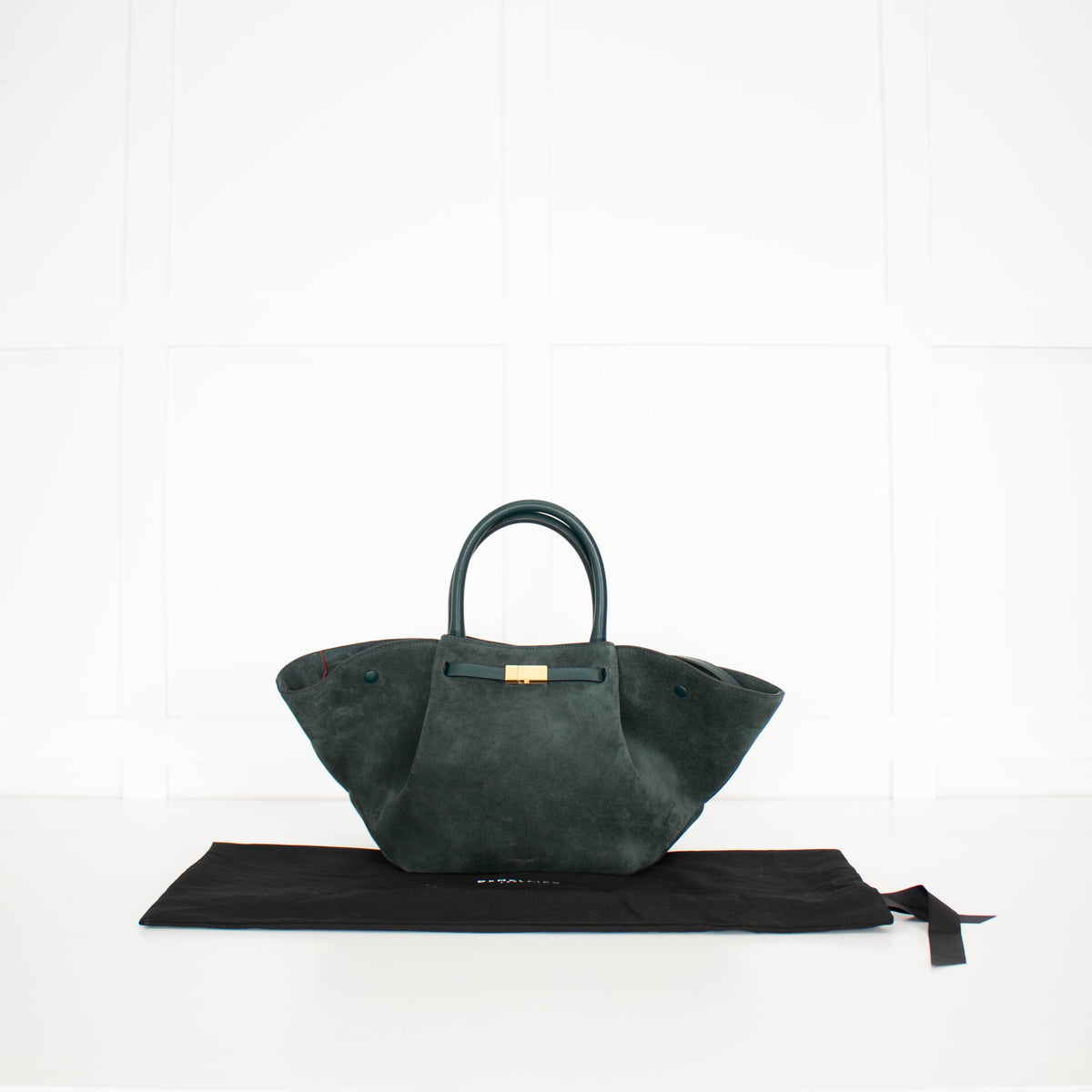 DeMeiller Green Suede Midi New York Tote