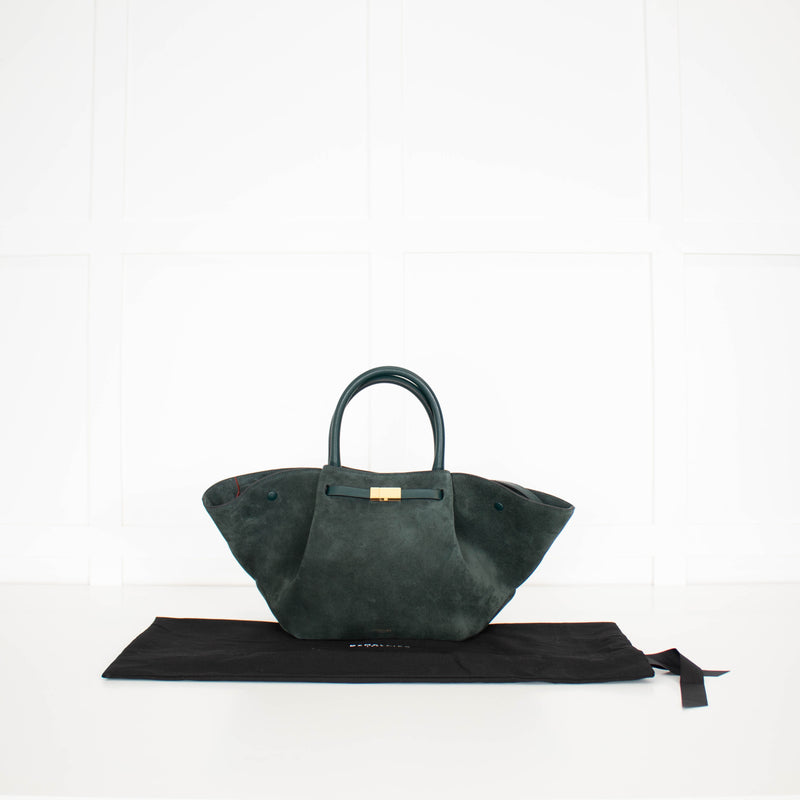 DeMeiller Green Suede Midi New York Tote