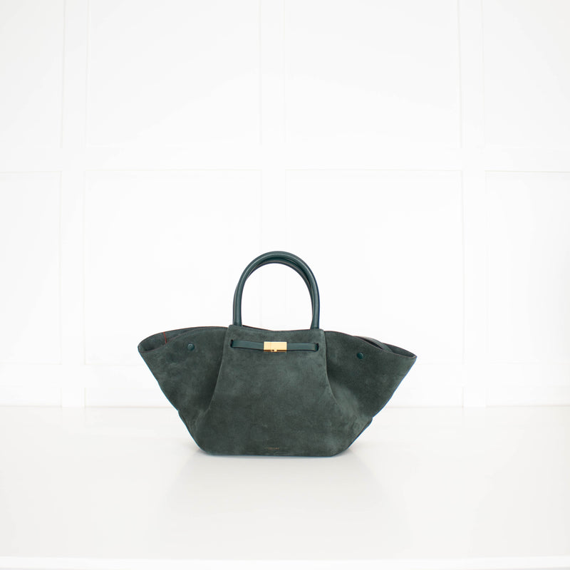 DeMeiller Green Suede Midi New York Tote