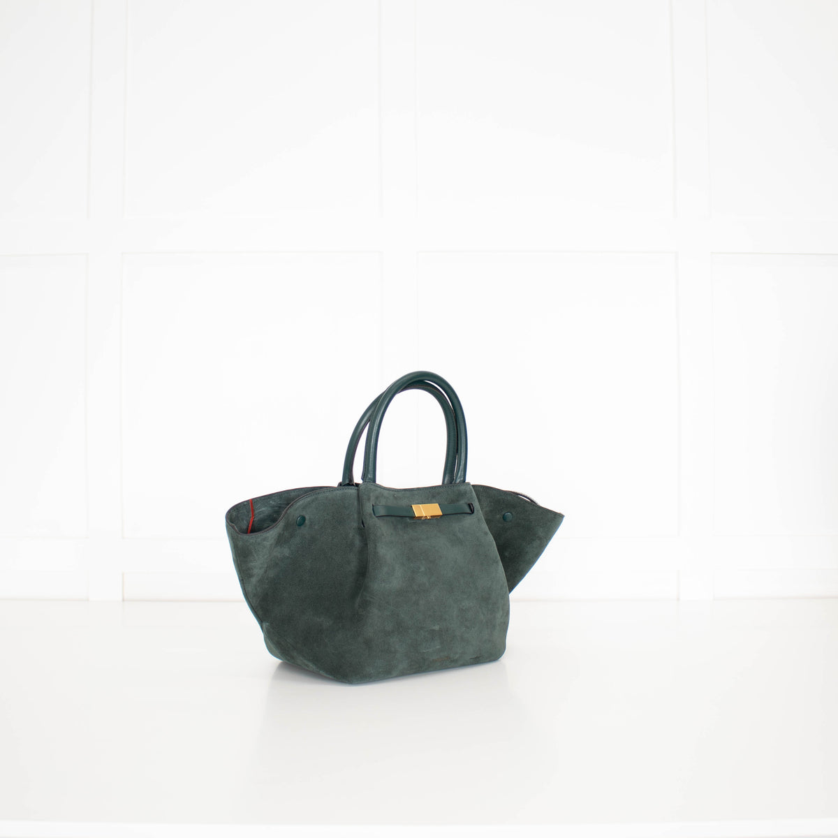 DeMeiller Green Suede Midi New York Tote